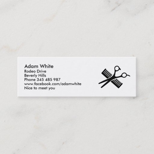 Customizable Comb &amp; Scissors Business Card