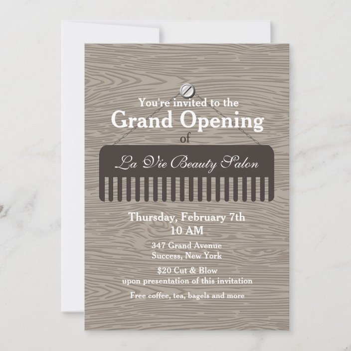 Comb Sign Salon Grand Opening Announcement Zazzle Com