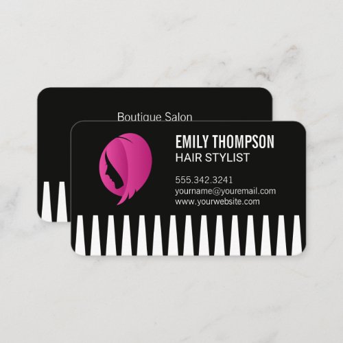 Comb  Womens Hair Icon Business Card