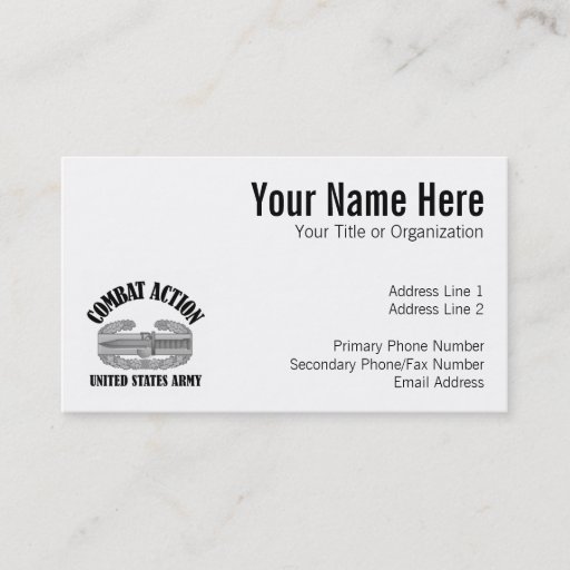 Customizable Combat Action Badge Business Card Templates