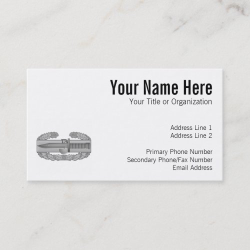 Combat Action Badge Business Card