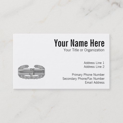 Customizable Combat Action Badge Business Card