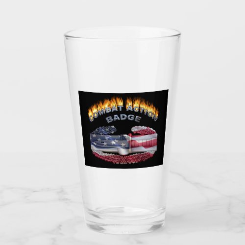 Combat Action Badge Flame Design Glass
