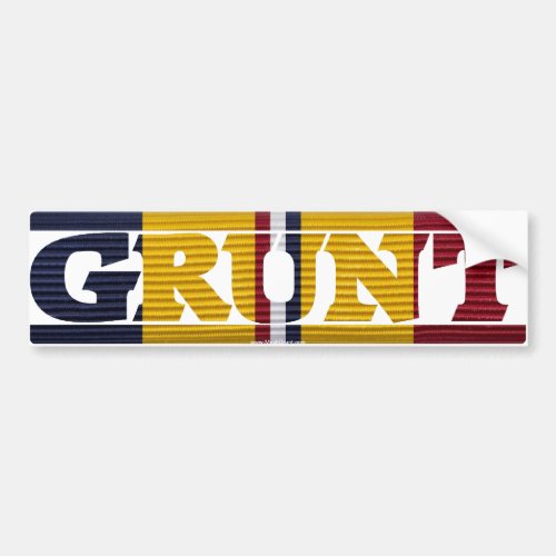 Combat Action Ribbon GRUNT Bumper Sticker