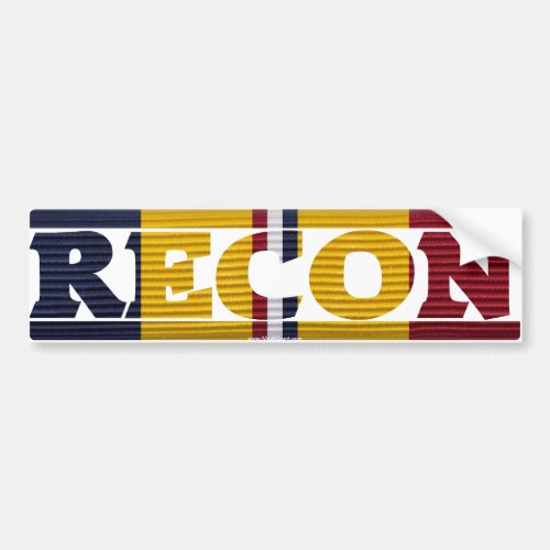 Combat Action Ribbon RECON Bumper Sticker