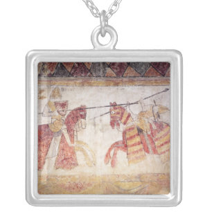 Combat between an Angevin King and Manfred Silver Plated Necklace