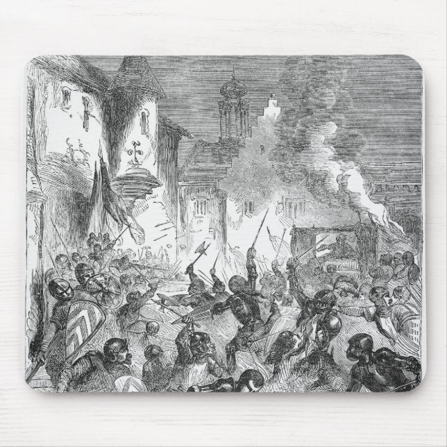 Combat between English and French Knights Mouse Pad (Front)