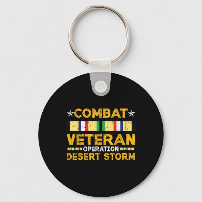 Combat Desert Storm Veteran Persian War Service Ri Keychain (Front)
