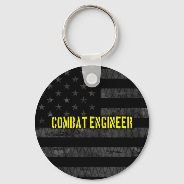 Combat Engineer Subdued American Flag Keychain (Front)