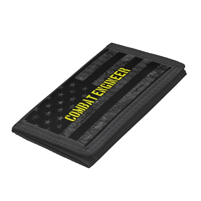 Combat Engineer Subdued American Flag Tri-fold Wallet (Bottom)