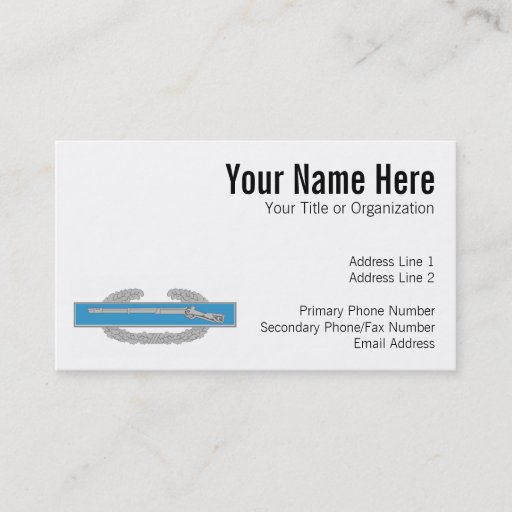 Customizable Combat Infantry Badge Business Cards