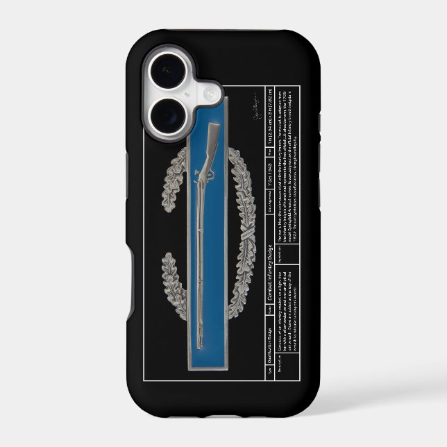 Combat Infantry Badge Technical Iphone Case (Back)