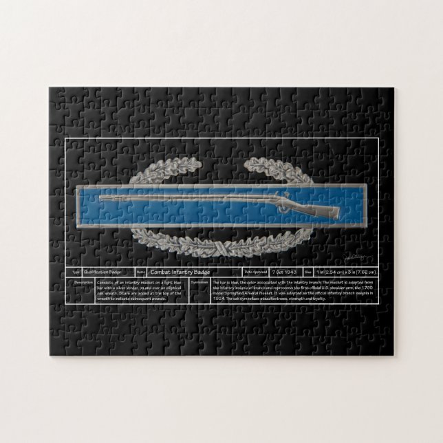 Combat Infantry Badge Technical Jigsaw Puzzle (Horizontal)
