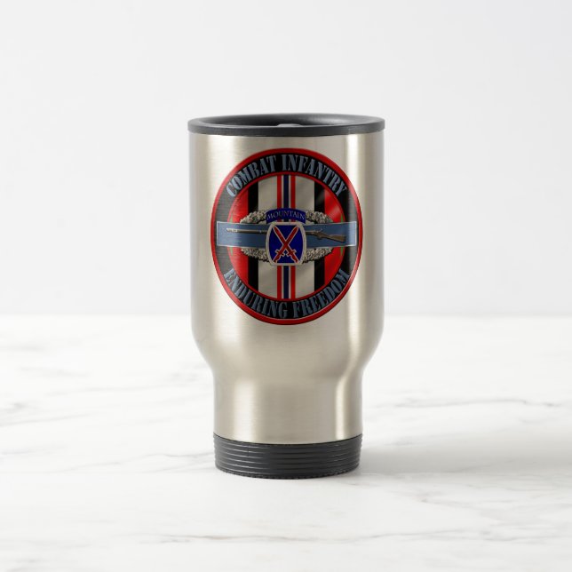 Combat Infantry OEF 10th Mountain Travel Mug (Center)
