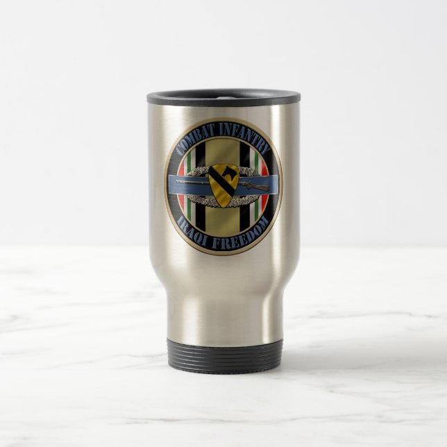 Combat Infantry OIF 1st CAV Travel Mug (Center)