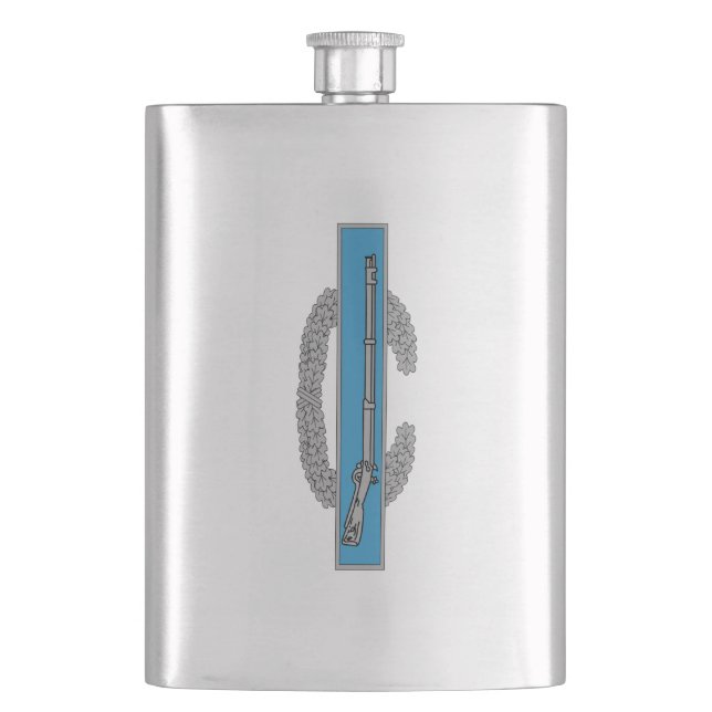 Combat Infantryman Badge CIB Army Veteran Flask (Front)