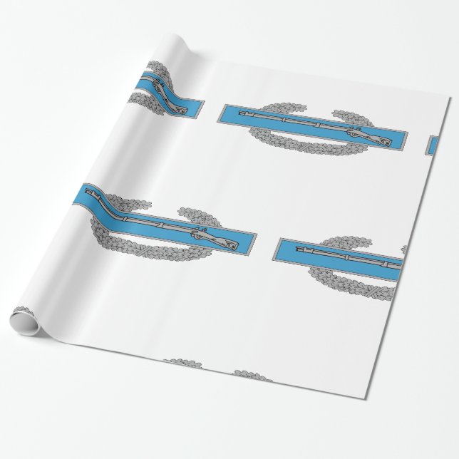 Combat Infantryman Badge CIB Army Veteran Wrapping Paper (Unrolled)