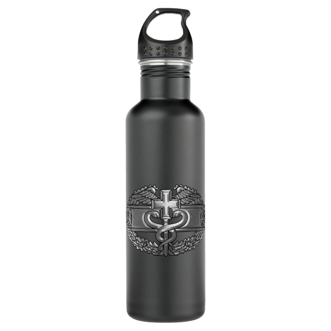 Combat Medic Badge Stainless Steel Water Bottle (Front)