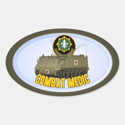 Combat Medic Oval Sticker