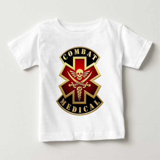 Combat Medical Skull & Swords Cross Patch Baby T-Shirt (Front)