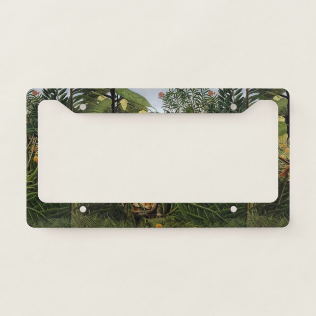 Combat of a Tiger and a Buffalo License Plate Frame (Front)