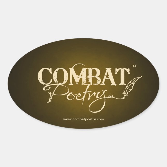 Combat Poetry Oval Sticker (Front)