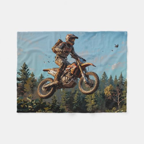 Combat Rescue Mission _ Motocross Rider Fleece Blanket