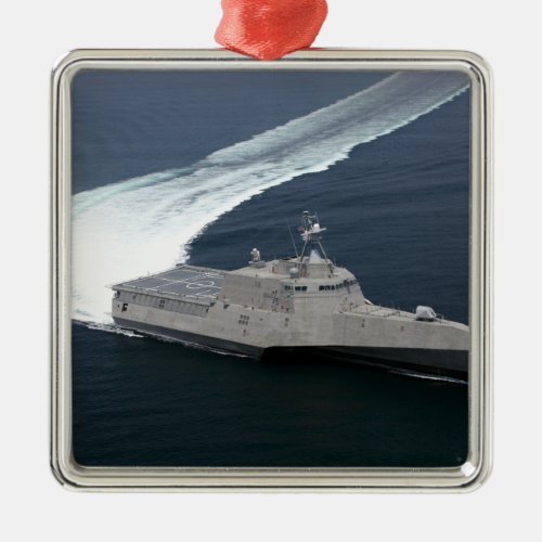 Combat ship Independence in the Gulf of Mexico Metal Ornament
