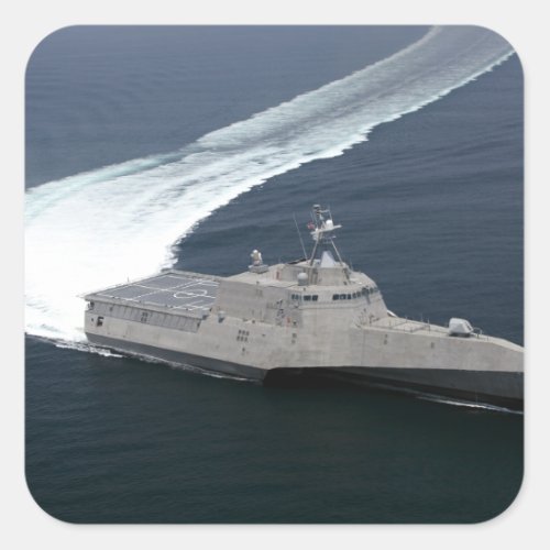 Combat ship Independence in the Gulf of Mexico Square Sticker