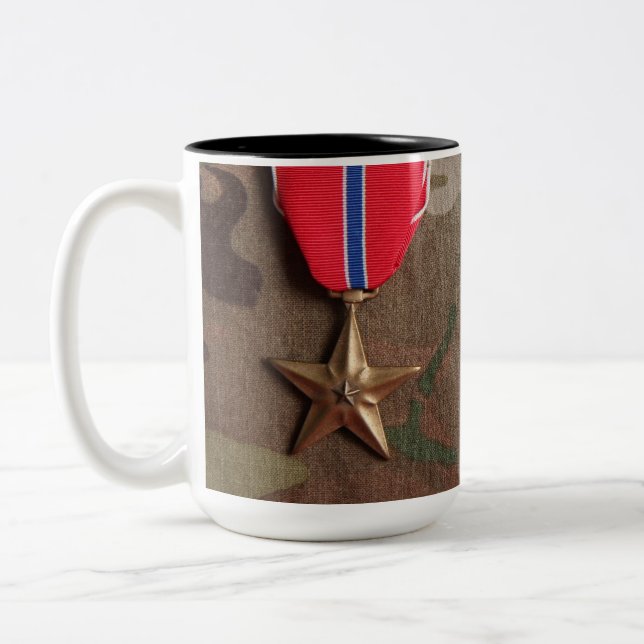 Combat Veteran and Bronze Star Coffee Mug (Left)