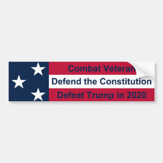 Combat Veteran Defeat Trump 2020 Bumper Sticker
