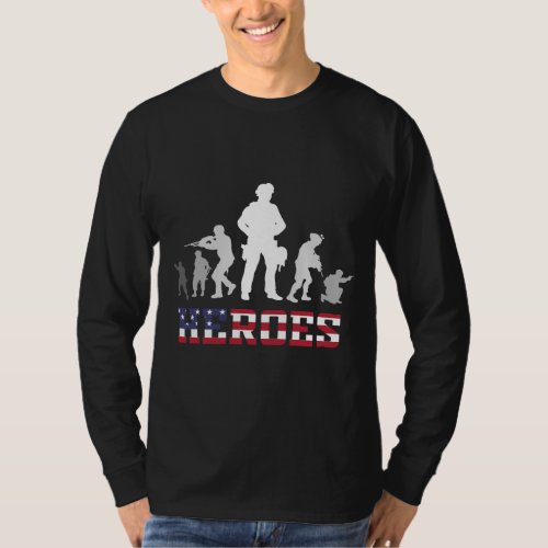 Combat Veteran Heroes Military Army Quote T_Shirt