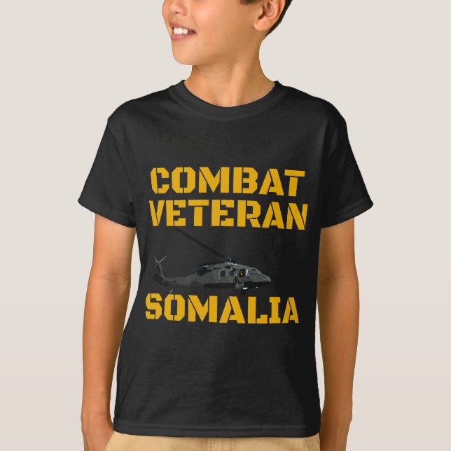 Combat Veteran Mogadishu Somalia Operation Restore T-Shirt (Front)