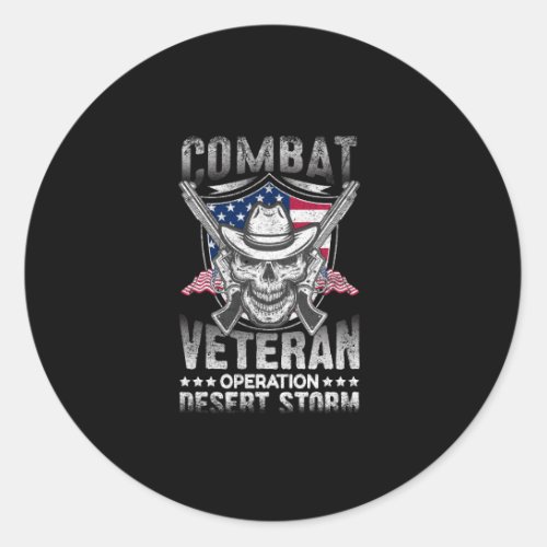 combat veteran operation desert storm classic round sticker