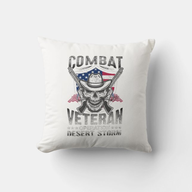combat veteran operation desert storm throw pillow (Front)