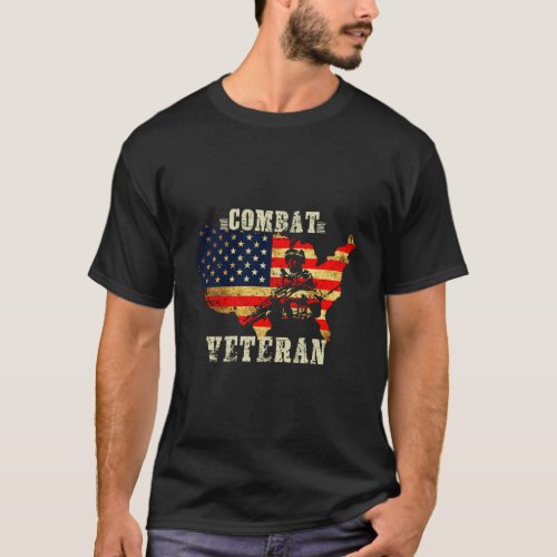Combat Veteran _ Proud American Soldier Military A T_Shirt