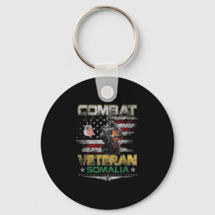 Combat Veteran Somalia Military Vintage Flag Veter Keychain