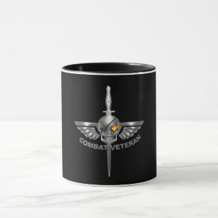 Combat Veteran-Wicked Winged Skull with Dagger Mug