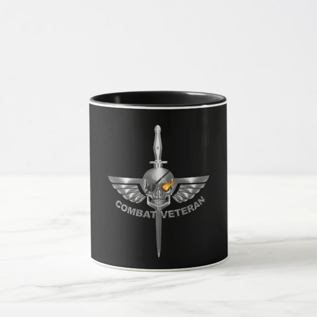 Combat Veteran-Wicked Winged Skull with Dagger Mug (Center)