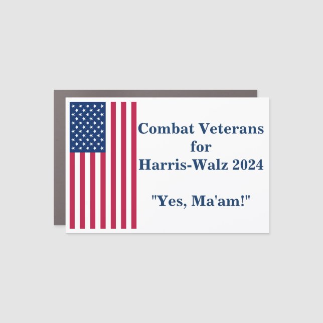 Combat Veterans for Harris-Walz 2024 Car Magnet (Front)