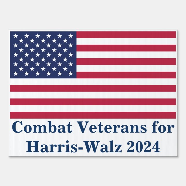 Combat Veterans for Harris-Walz 2024 Yard Sign (Front)