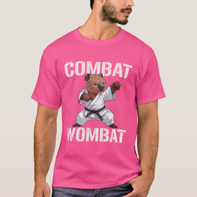 Combat Wombat Aussie Australian Wombat T-Shirt (Front)