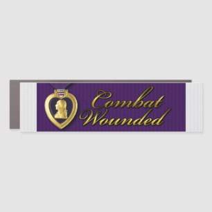 Combat Wounded Veteran Military Purple Heart Car Magnet