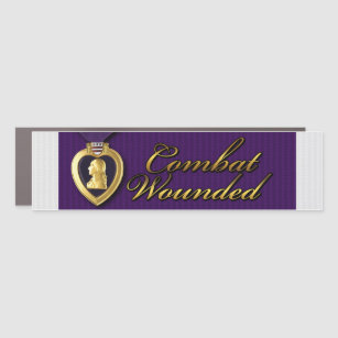 Combat Wounded Veteran Military Purple Heart Car Magnet