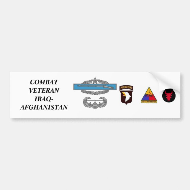 CombatInfBadge2Awd, aab, 1ad, 1mkl, 34ID, COMBA... Bumper Sticker (Front)