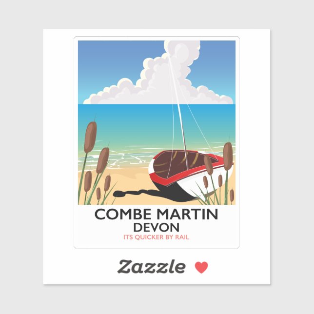 Combe Martin Devon Sticker (Sheet)