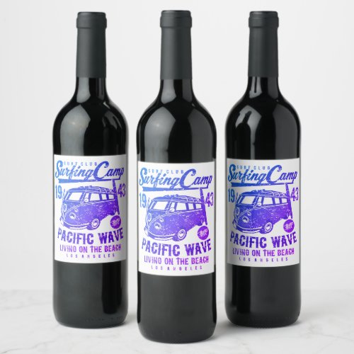 Combi Surfing Camp Wine Label