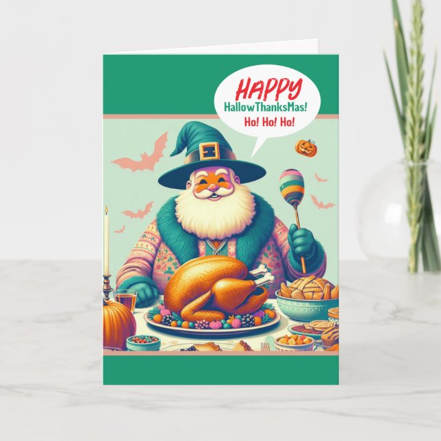 Combination Halloween, Thanksgiving and Christmas Card (Front)