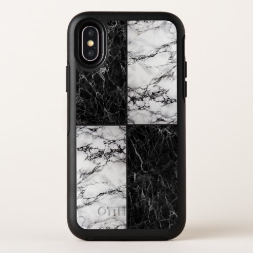 Combination of Black And White Marble Pattern OtterBox Symmetry iPhone X Case