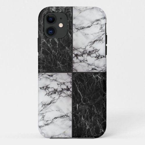 Combination of White And Black Marble iPhone 11 Case